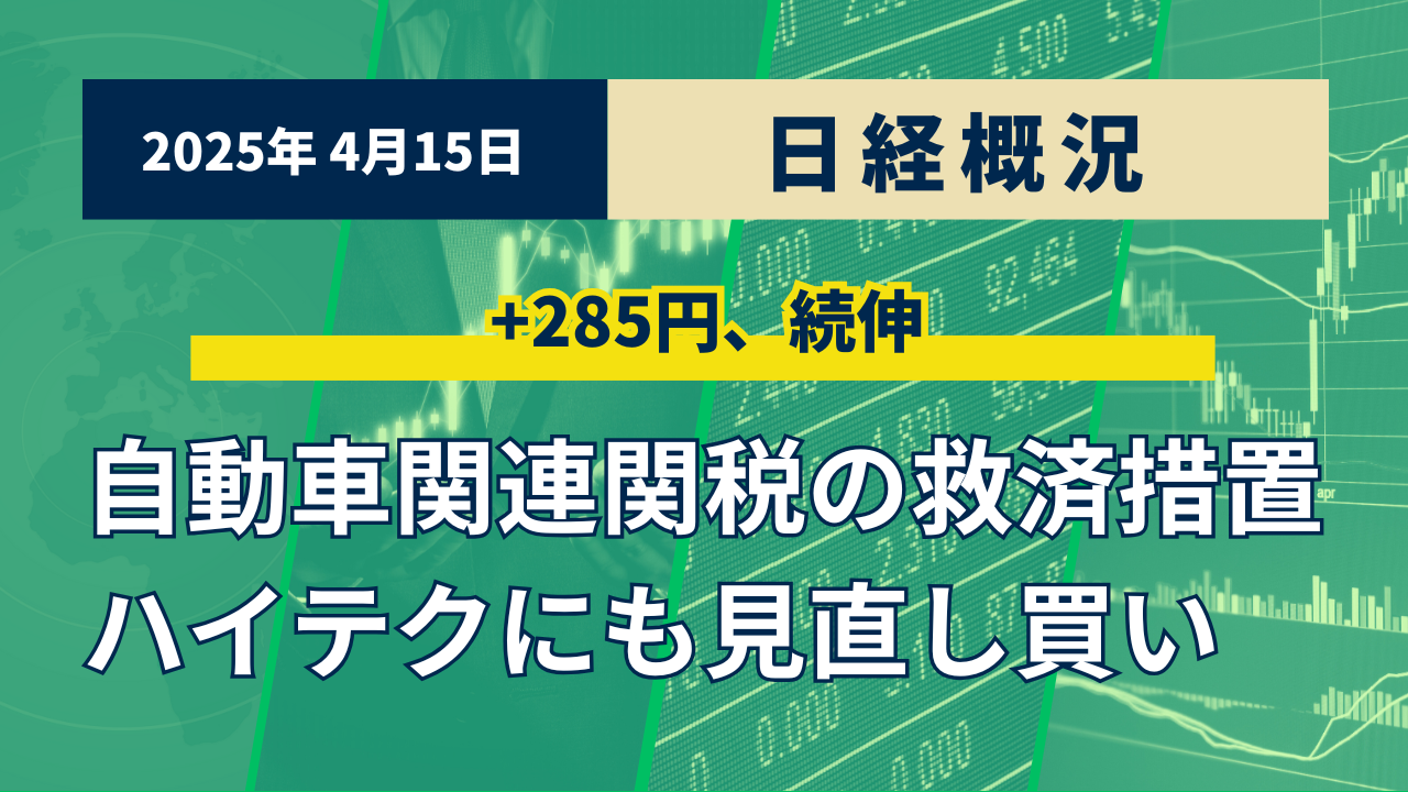 2025年4月15日の日経概況及び今後の展望 - 世界一やさしい投資の学校（株・先物・オプション取引など）